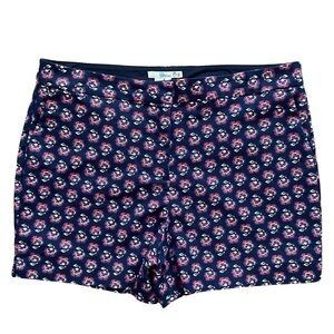 Boden Floral Print Navy Red Chino Shorts Women’s Size 12.